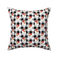 Jolly Retro Santa Black and White Plaid - small scale