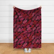 JUmbo-Hawaiian laua'e fern overall -red pink