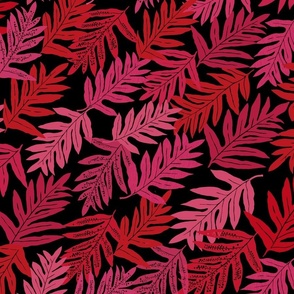 medium-Hawaiian laua'e fern overall -red pink