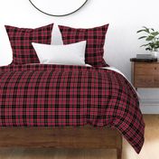 Extra Small Scale - Tartan Plaid - black with red and offwhite