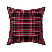 Extra Small Scale - Tartan Plaid - black with red and offwhite