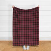 Extra Small Scale - Tartan Plaid - black with red and offwhite