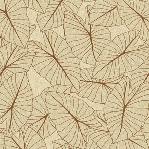 Taro leaf brown outline-tan texture
