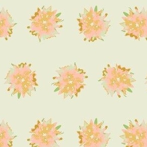 Puffy Flower Peach & Light green