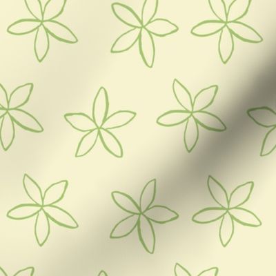 Green Plumeria Outline