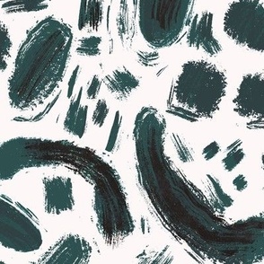 Inky abstract teal large 
