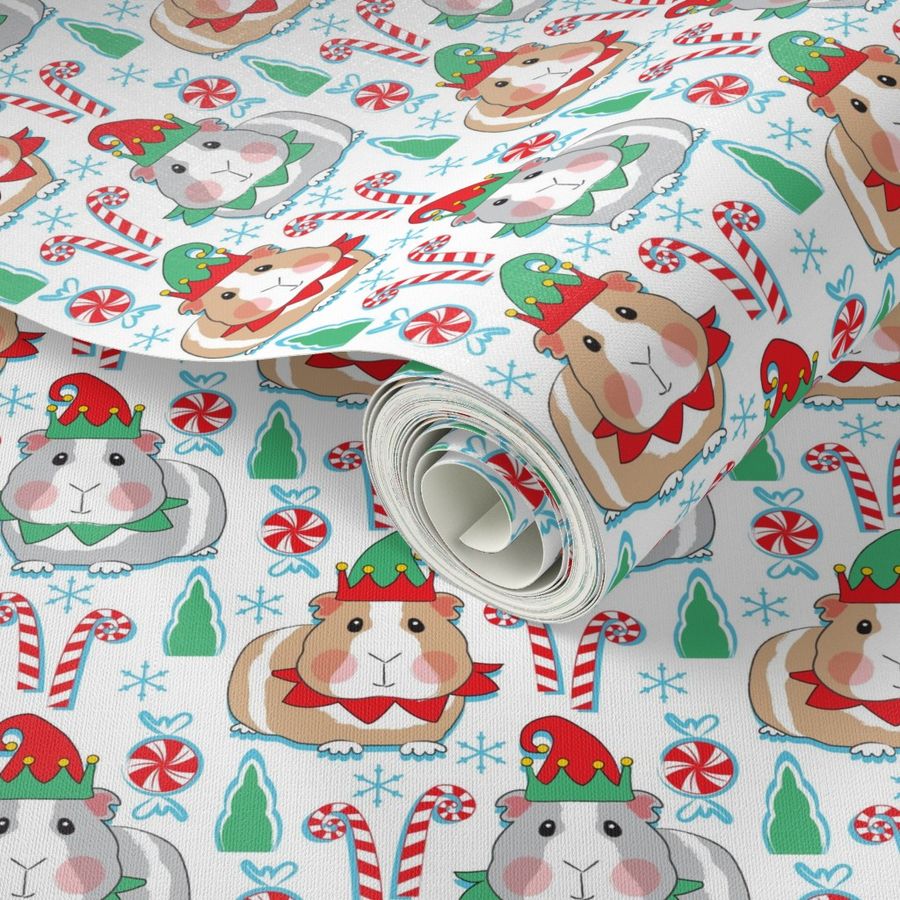 medium christmas elf guinea pigs and candy