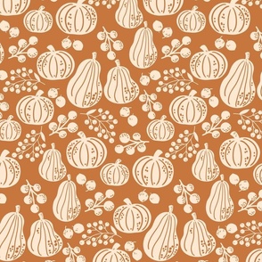 Autumn pumpkins tan medium