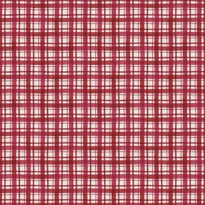 Red Christmas Plaid Rustic Texture 5x5