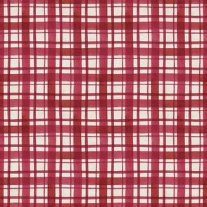 Red Christmas Plaid Rustic Texture 9x9
