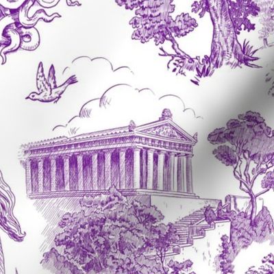 Greek Mythology Toile Purple