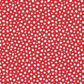 Medium Scale Red White Polka Dots