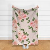 pretty roses - orange and green - large
