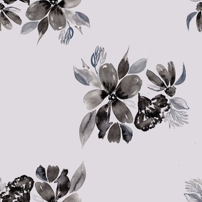 spaced out floral - gray