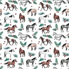 Christmas Horses - 9x9