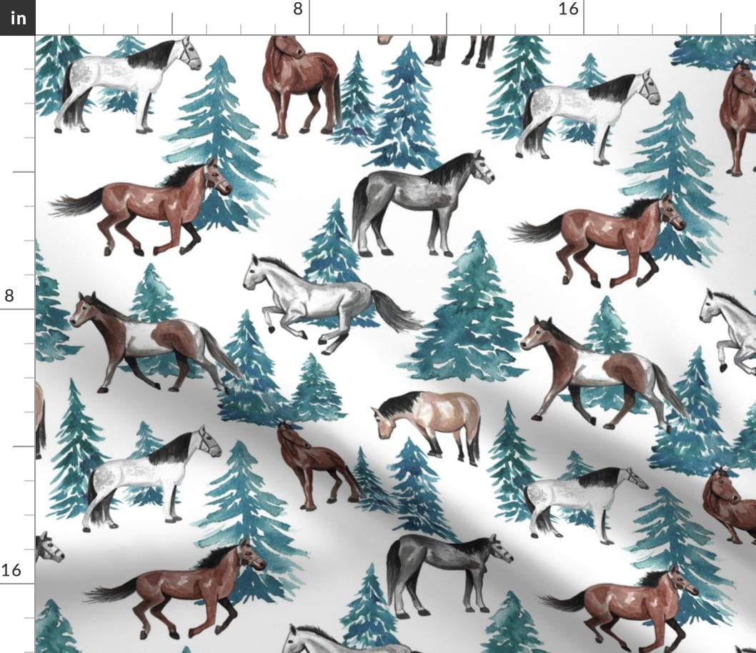 Christmas Horses 12x12
