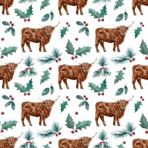 Highland Cow Christmas 9x9
