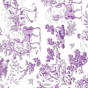 Greek Mythology Toile Purple Rotated