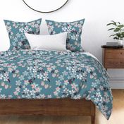 Millefleur - organic flower splatter light blue