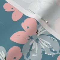 Millefleur - organic flower splatter light blue