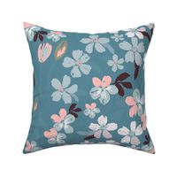 Millefleur - organic flower splatter light blue