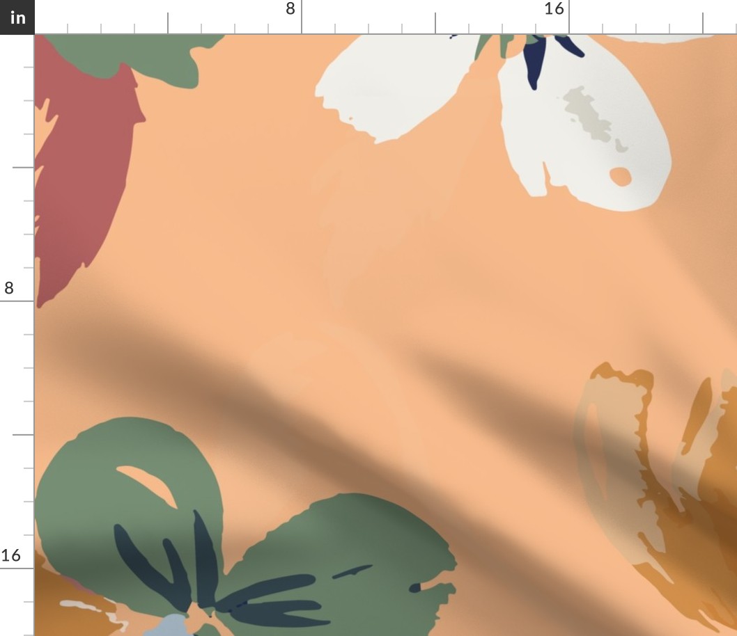 Millefleur Pattern - organic flower splatter - cream and peach