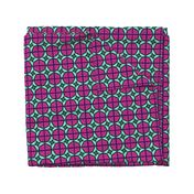 Hot pink and mint single tiled pattern  6” block small