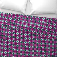 Hot pink and mint single tiled pattern  6” block small