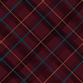 Christmas Winter Watercolor Tartan - Red