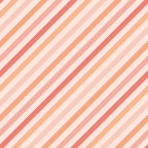 Diagonal Thin Stripe - Blush Multi Color