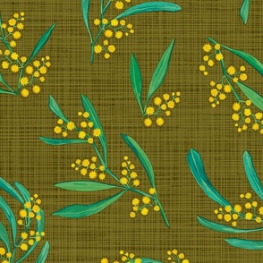 scattered linen wattle - olive