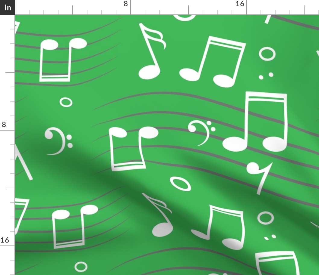 Musical Notes Green - Large Scale