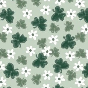 St Patrick S Day Shamrock Seamless Pattern Green White Clover Leaves  Background Saint Patricks Backdrop Stock Vector  Illustration of leaves  irish 209588675