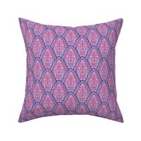 SMALL Magenta and Blues Scallop Paisley