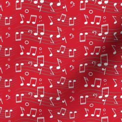 Musical Notes Red