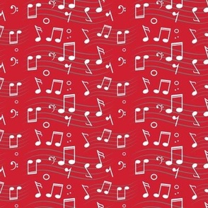 Musical Notes Red