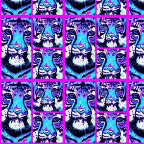 Light blue tiger collage
