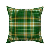 Small Scale - Tartan Plaid - Emerald Green with Caramel Gold and Off White