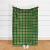 Small Scale - Tartan Plaid - Emerald Green with Caramel Gold and Off White