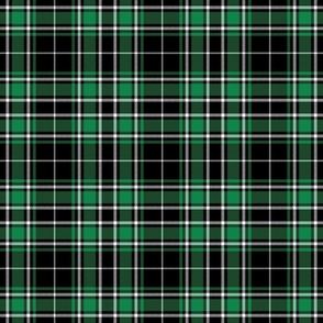 Small Scale - Tartan Plaid - Black with Emerald green and off white