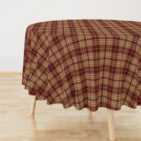 Small Scale - Tartan plaid -  Deep Russet Red with Caramel Gold and Off White