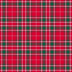 Small Scale - Tartan Plaid - Berry Red, Holly Green and OffWhite