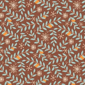 L - branches with oranges on brown - Nr.1. Coordinate for Peaceful Forest - 6"