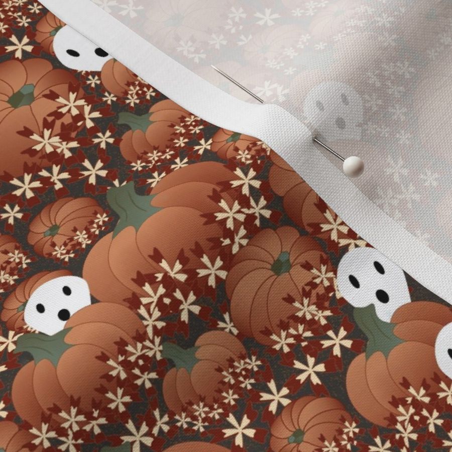 Custom-Halloween - Ghosts in the Pumpkin Patch with warm colors