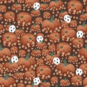 Custom-Halloween - Ghosts in the Pumpkin Patch with warm colors