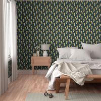 Jungle cheetah lightening and thunder storm abstract pop trend design neutral forest green yellow Mini 