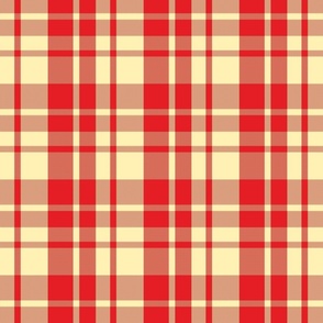 Large Scale Twill Imitation Red Yellow Plaid