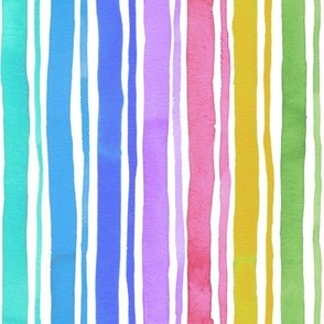 Rainbow CONFETTI small stripes on white