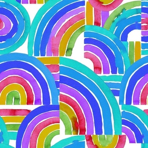 Messy CONFETTI watercolour rainbows 