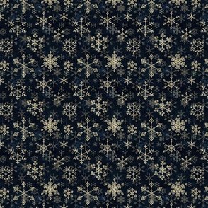Snowflake crystals in gold small